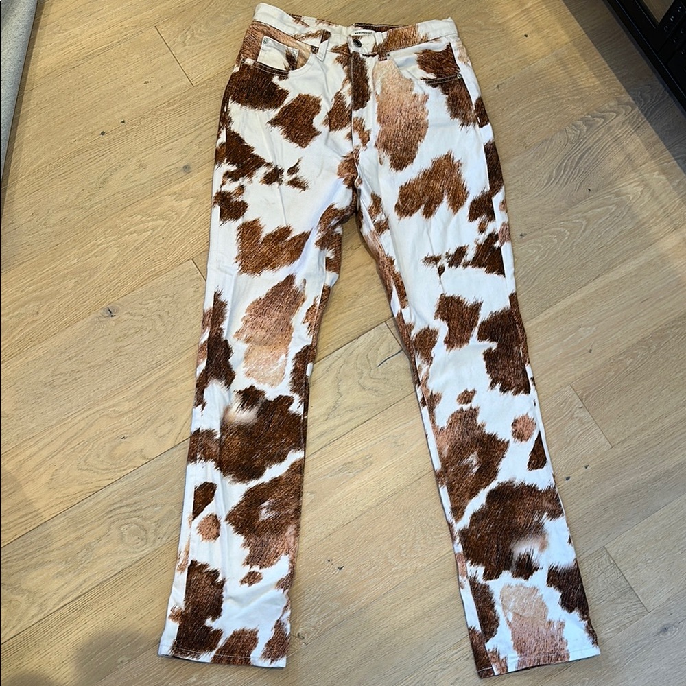 WeWoreWhat Cow Print Denim